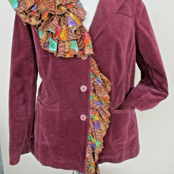 Steampunk Ruffle Jacket 18 Upcycle Boho - Picture 2 of 7